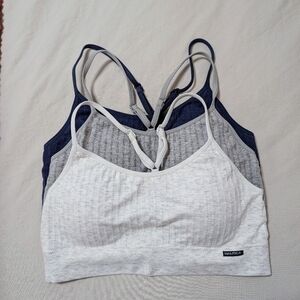 Nautica Ribbed Seamless Racerback Bras 3 Pack Large